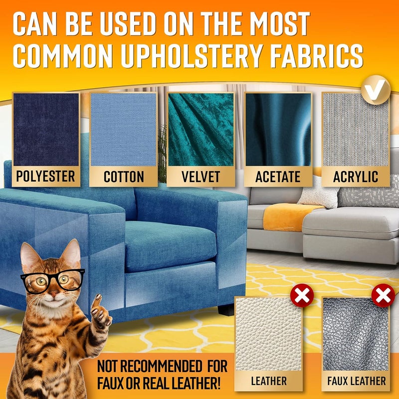 Primens Heavy Duty Cat Scratch Deterrent Furniture Protectors for Sofa, Doors, Clear Couch Protectors from Cats Scratching, Anti Cat Scratch Tape Guards (Transparent, 10 Sheets 17x12) - Image 5